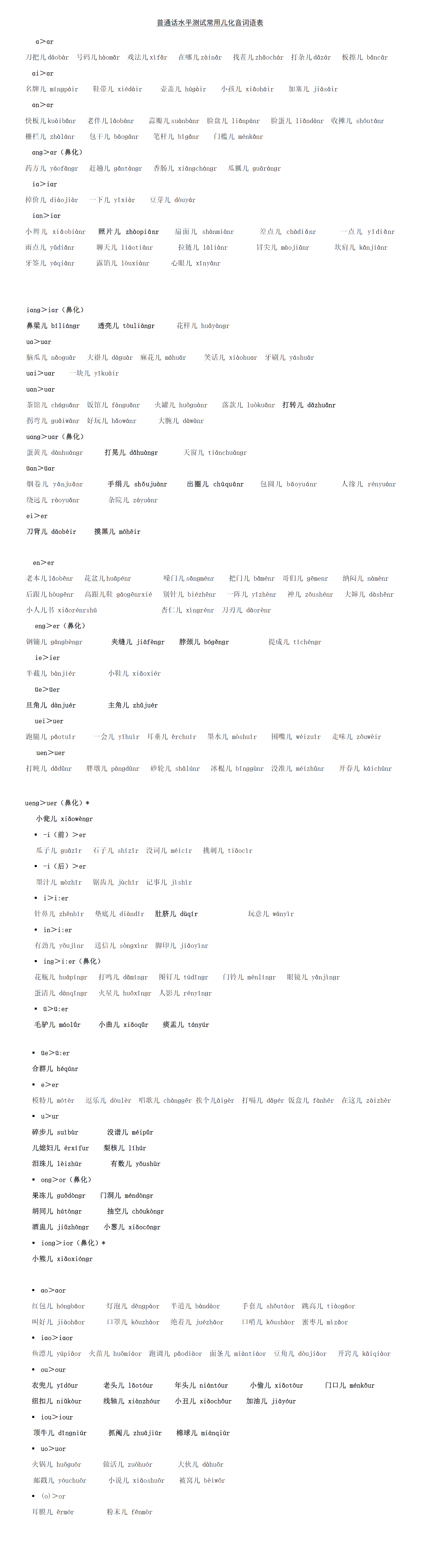 How to remember which word should add  "儿" at the end ? -...