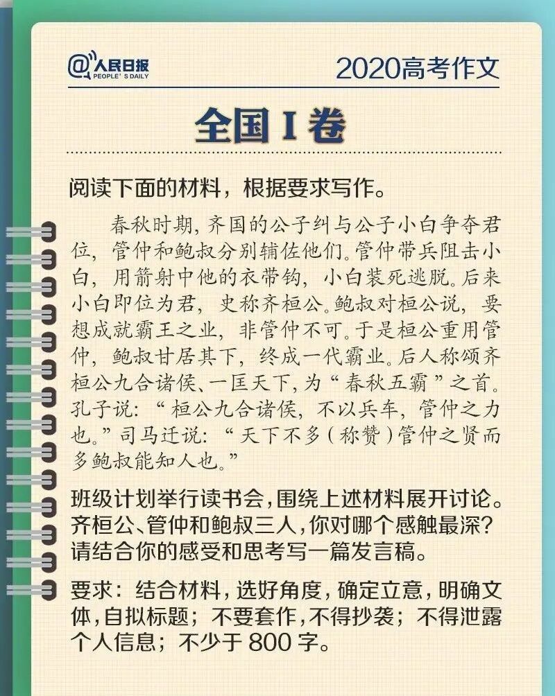 2020 Gaokao Essay Topics - Cchatty